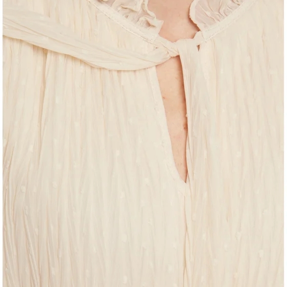 DKNY Women's Long Sleeve Tie Neck Solid Textured Dress - Picture 4 of 5